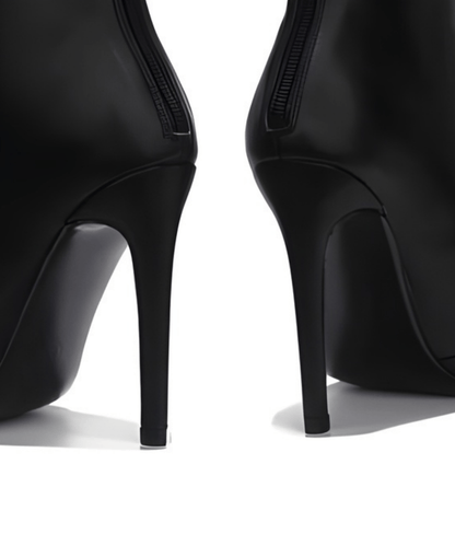 Chic Black Studded Bootie with Bow Tie Detail – Stylish & Comfortable Footwear for Any Occasion