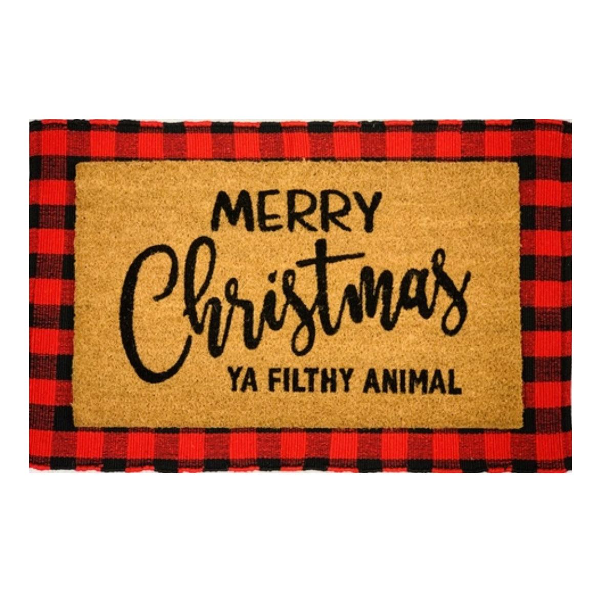 Merry Christmas Ya Filthy Animal Door Mat