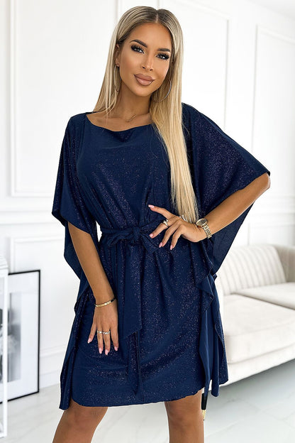 NUMOCO Women's Full size Casual European Polyester Butterfly Above-the-knee Dress