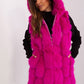 A.T.  European Women's Faux Fur Hooded Winter Vest/Gilet-up to 3XL