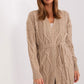 BADU Knitted Open Cardigan with a Belt-model 187754