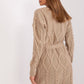BADU Knitted Open Cardigan with a Belt-model 187754