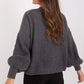 BADU Grey Twinset Sweater Top & Balloon Sleeves Open Cardigan-model 189323