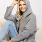 PEEKABOO European Knitted Open Cardigan with Hoodie-model 188771