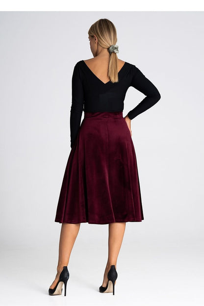FIGL Women's Midi Flare Skirt