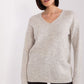 RUE PARIS Women's Casual European Beige Pull Sweater-model 189302