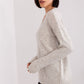 RUE PARIS Women's Casual European Beige Pull Sweater-model 189302
