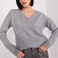 RUE PARIS Women's Casual European Grey Pullover Sweater-model 189303