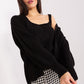 BADU Grey Twinset Sweater Top & Balloon Sleeves Open Cardigan-model 189323