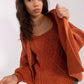 BADU Grey Twinset Sweater Top & Balloon Sleeves Open Cardigan-model 189323
