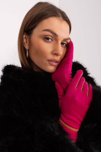 A.T. European Elegant Women's Winter Gloves with Decorative Braids on Wrist