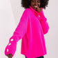 BADU Women's European-made Knitted Turtleneck Sweater with Decorative Sleeves Buttons
