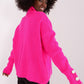 BADU Women's European-made Knitted Turtleneck Sweater with Decorative Sleeves Buttons