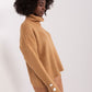 BADU Women's European-made Knitted Turtleneck Sweater with Decorative Sleeves Buttons