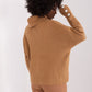 BADU Women's European-made Knitted Turtleneck Sweater with Decorative Sleeves Buttons