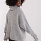 BADU Women's European-made Knitted Turtleneck Sweater with Decorative Sleeves Buttons