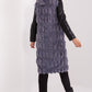 AT European Textured Plush Calf-length Hooded Vest/Gilet