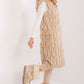 AT European Textured Plush Calf-length Hooded Vest/Gilet