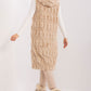 AT European Textured Plush Calf-length Hooded Vest/Gilet