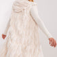 AT European Textured Plush Calf-length Hooded Vest/Gilet