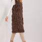 AT European Textured Plush Calf-length Hooded Vest/Gilet