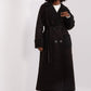 LAKERTA European Belted Ankle-length Coat with Fur Collar and Wrist