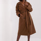 LAKERTA Brown European Double-breasted Trench Coat with Belt model