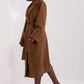 LAKERTA Brown European Double-breasted Trench Coat with Belt model