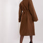 LAKERTA Brown European Double-breasted Trench Coat with Belt model