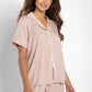 MOMENTI PER ME 2 Piece Luxurious European Button To & Shorts Pajama Set