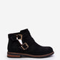 STEP IN STYLE Classic European Eco-Suede Flat Ankle Boots with Strap Buckles