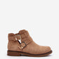 STEP IN STYLE Classic European Eco-Suede Flat Ankle Boots with Strap Buckles
