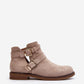 STEP IN STYLE Classic European Eco-Suede Flat Ankle Boots with Strap Buckles