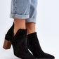 STEP IN STYLE European V-side Pointed  Heel Ankle Boots