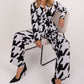 LAKERTA 2 Piece European Belted Top & Pant Set