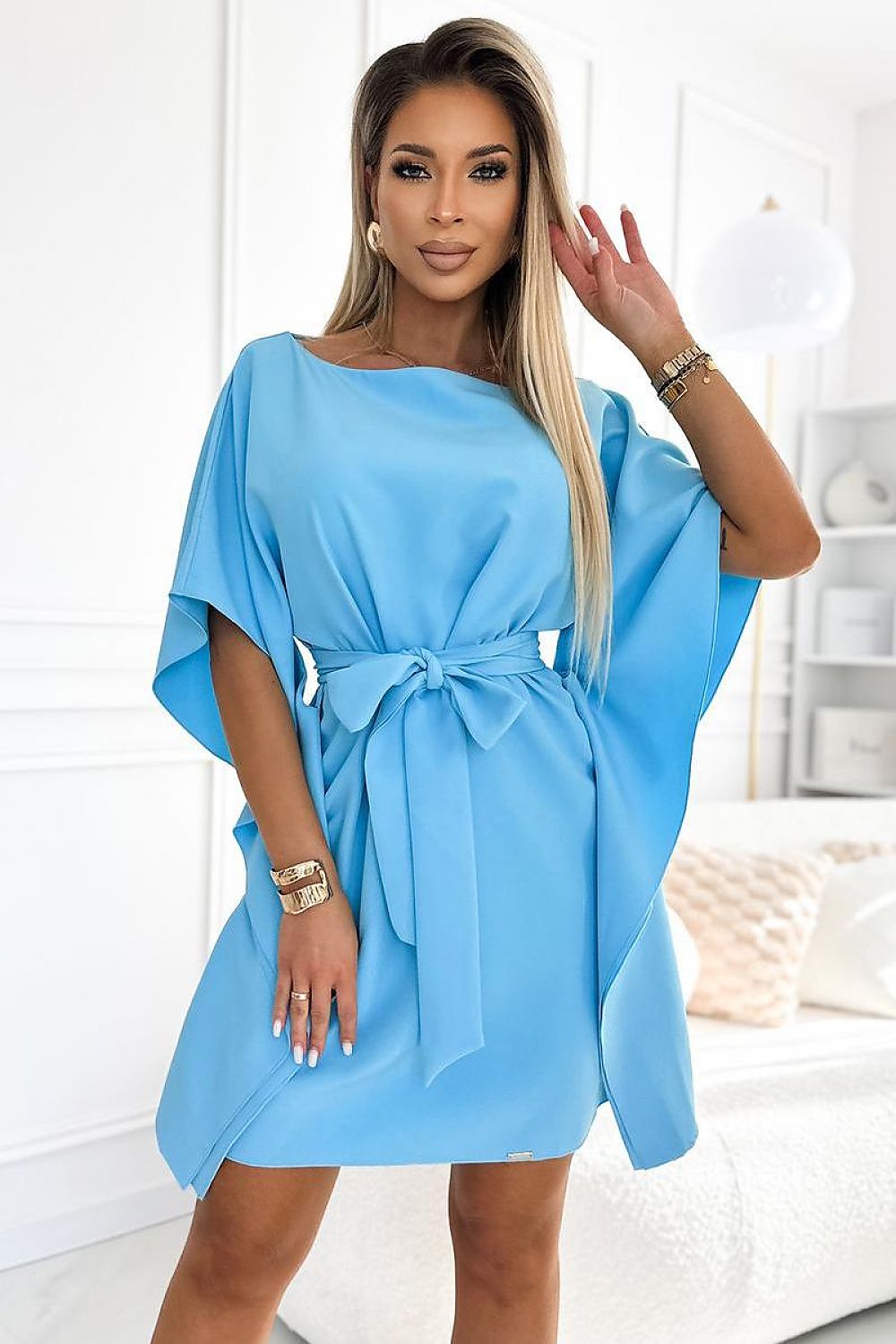 NUMOCO Women's Full size Casual European Polyester Butterfly Above-the-knee Dress