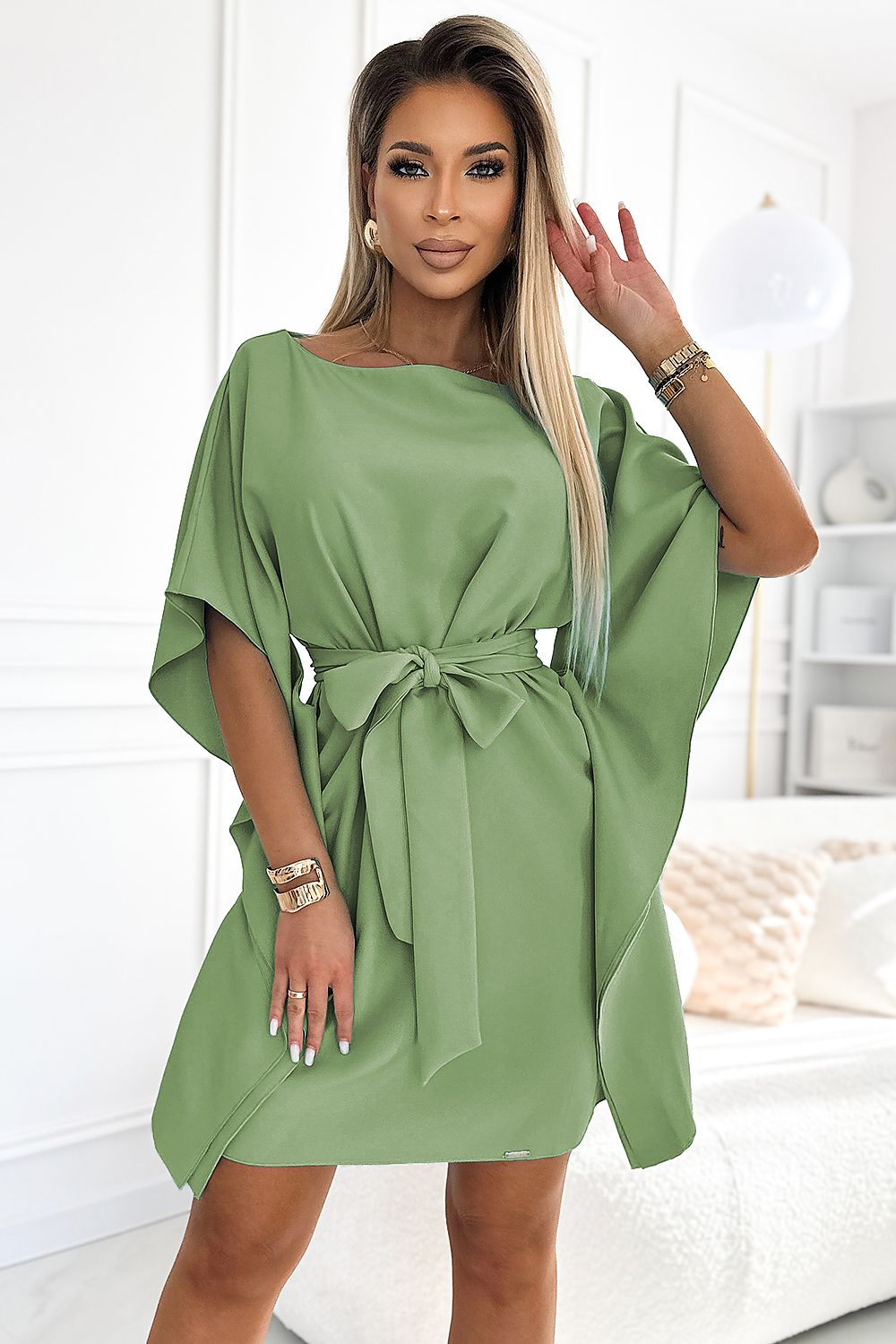 NUMOCO Women's Full size Casual European Polyester Butterfly Above-the-knee Dress