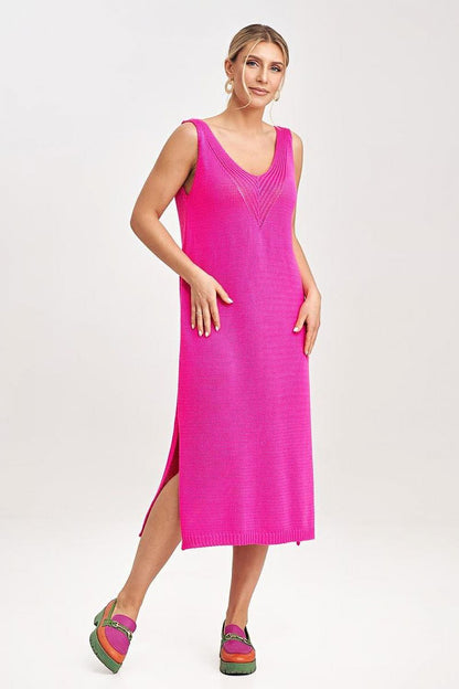 FIGL Women's 2 Piece Autumn Midi Dress with Cardigan Set