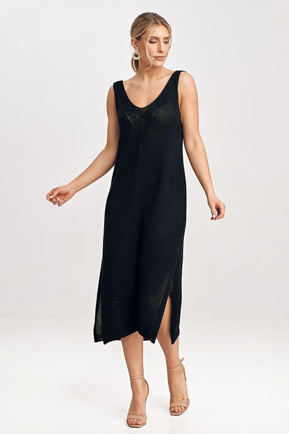 FIGL Women's 2 Piece Autumn Midi Dress with Cardigan Set