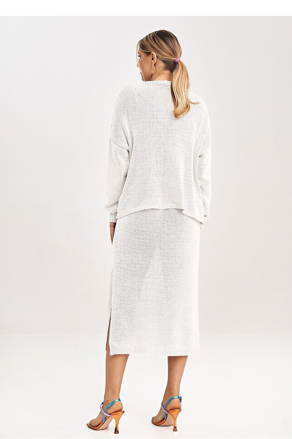 FIGL Women's 2 Piece Autumn Midi Dress with Cardigan Set