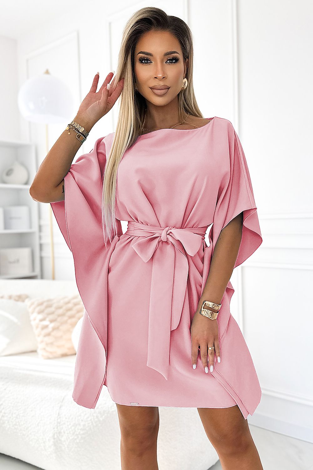 NUMOCO Women's Full size Casual European Polyester Butterfly Above-the-knee Dress