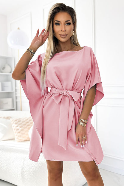 NUMOCO Women's Full size Casual European Polyester Butterfly Above-the-knee Dress