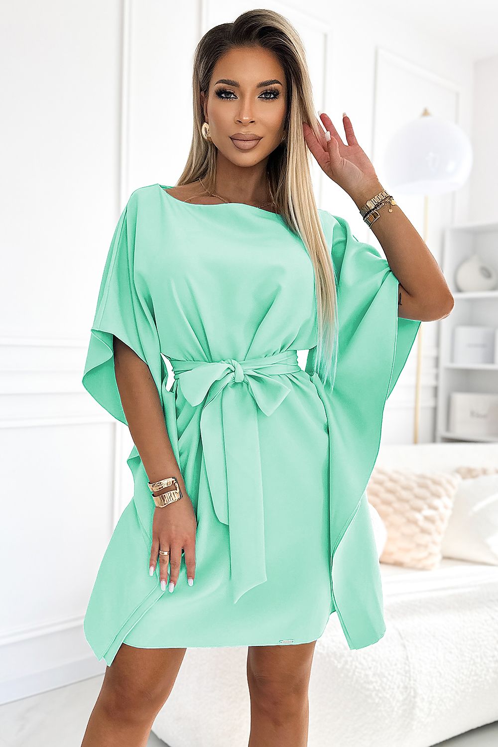 NUMOCO Women's Full size Casual European Polyester Butterfly Above-the-knee Dress