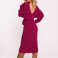 MOE Women's European Faux Wrap Long Sleeves Knit Sweater Dress