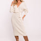 MOE Women's European Faux Wrap Long Sleeves Knit Sweater Dress