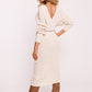 MOE Women's European Faux Wrap Long Sleeves Knit Sweater Dress