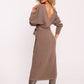 MOE Women's European Faux Wrap Long Sleeves Knit Sweater Dress