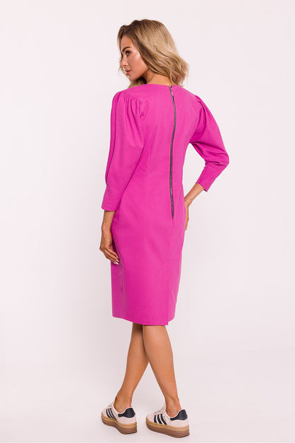 MOE Elegant Women's European Puffed Shoulders Pencil Dress