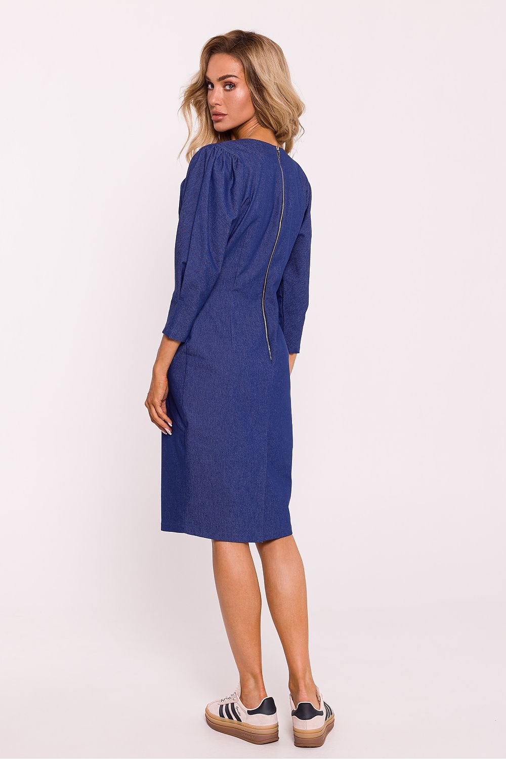 MOE Elegant Women's European Puffed Shoulders Pencil Dress
