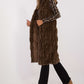 AT European Textured Plush Calf-length Hooded Vest/Gilet